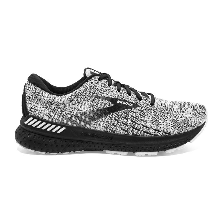 Brooks Adrenaline GTS 21 Road Running Shoes - Men's - White/Grey/Black (69513-SKDY)